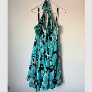 Calvin Klein Floral Print Halter Dress